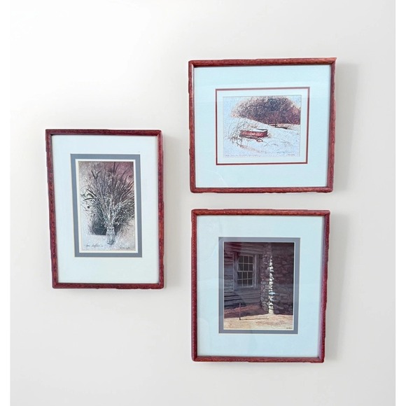 Set Of 3 Vintage Tom Heflin SIGNED‎ Prints Professionally Framed 69' 73' 81'